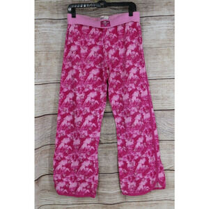Y2K Super Girl Womens Sz Medium Pull On Wide Leg Sweatpants Pink White Superman